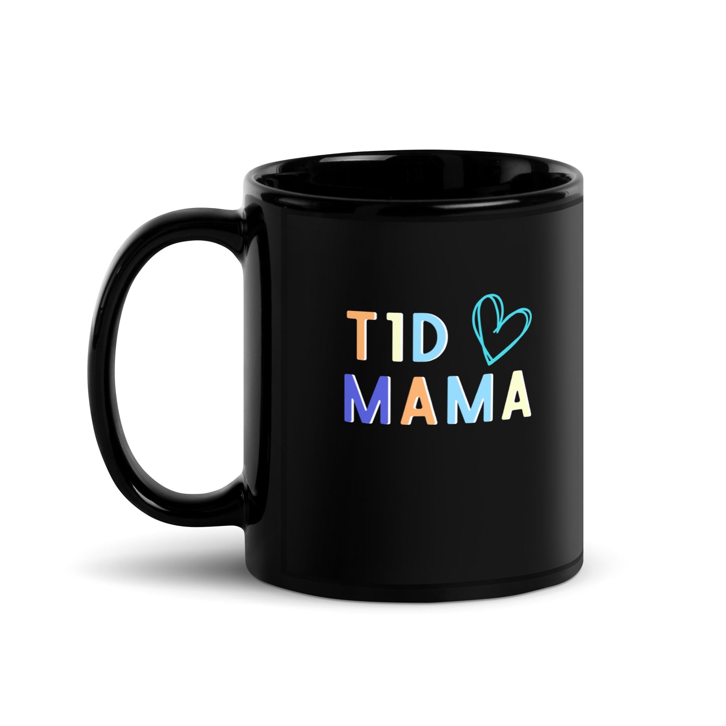 T1D Mama | Black Glossy Mug